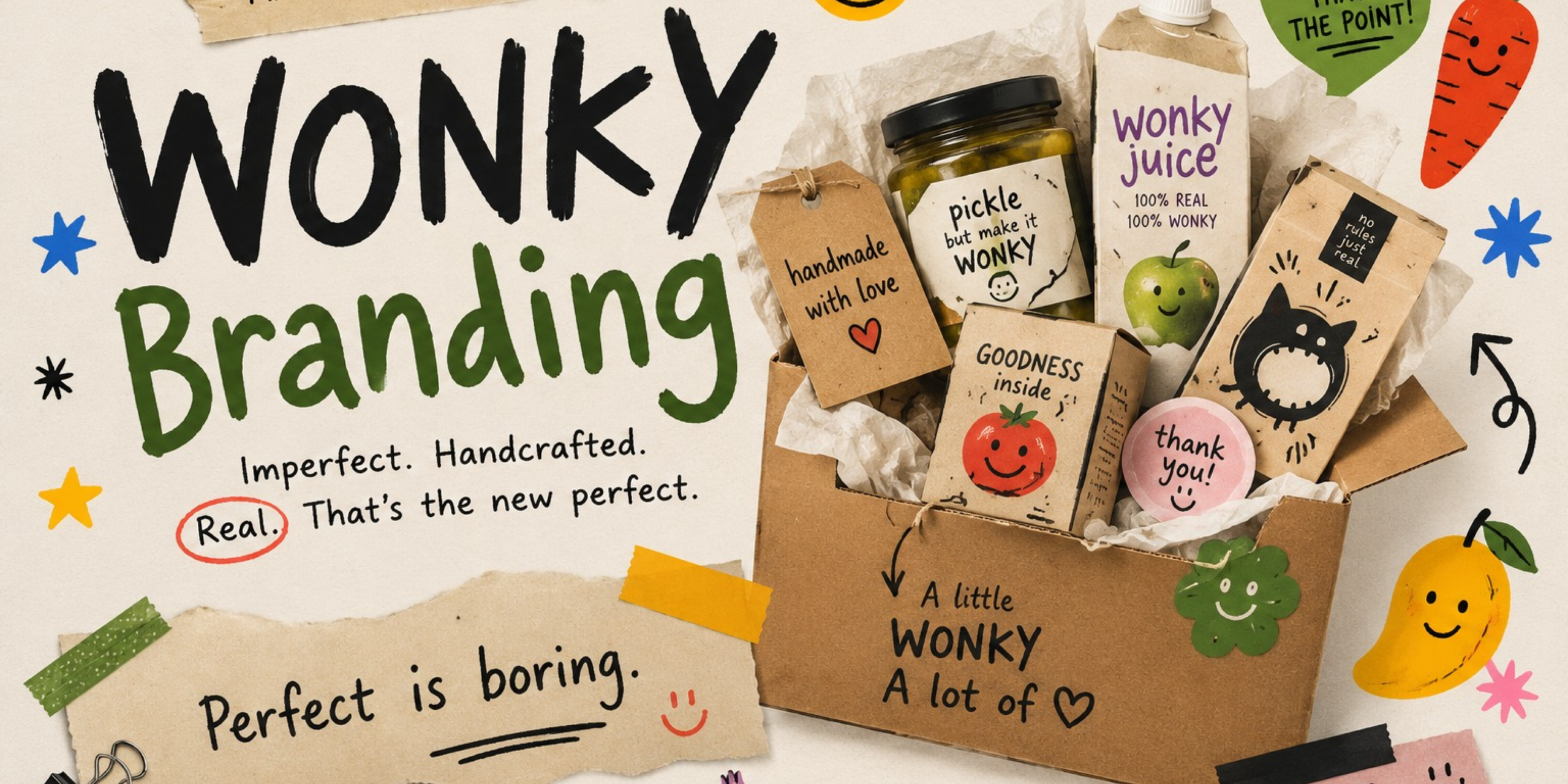 Wonky” Is the New Perfect: Why Imperfect, Hand-Crafted Branding Is Winning Pune Consumers in 2026 | White Warbler Communications Wonky" Is the New Perfect: Why Imperfect, Hand-Crafted Branding Is Winning Pune Consumers in 2026 White Warbler Communications
