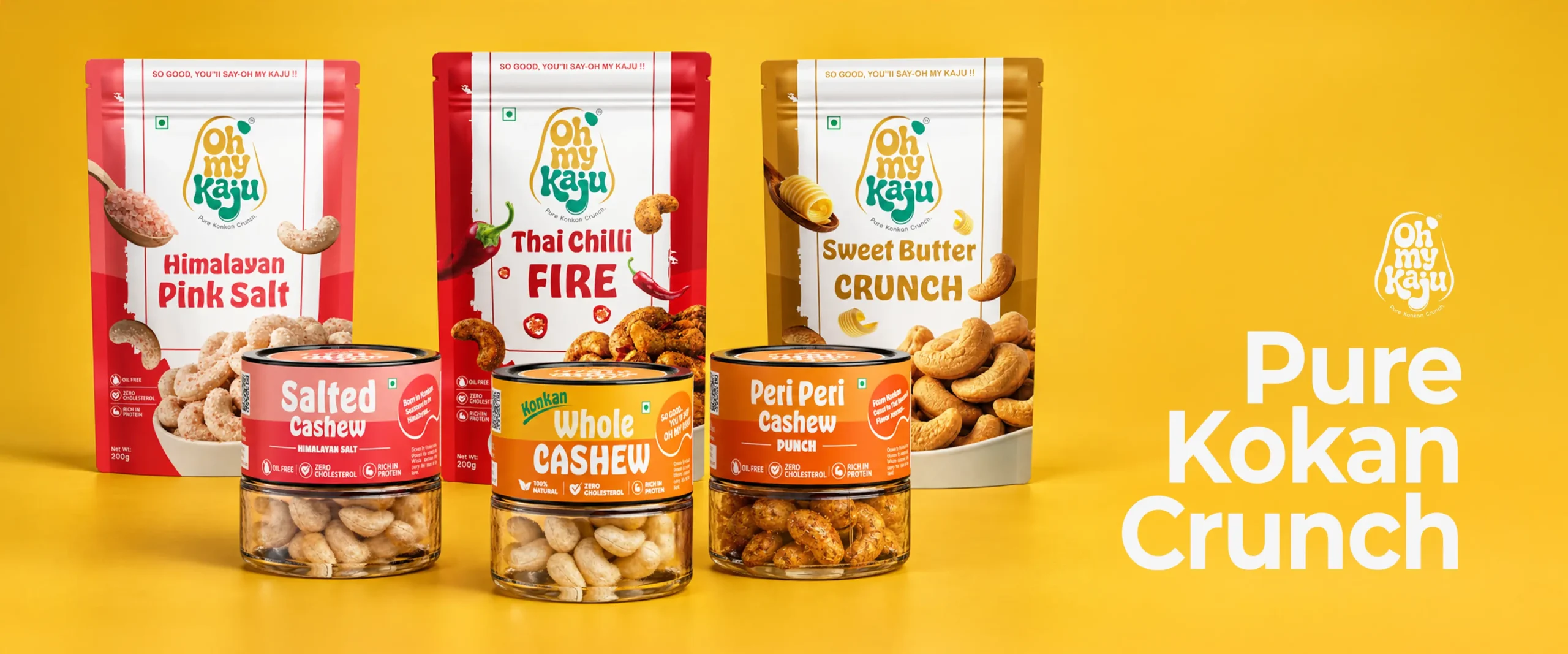 Oh My Kaju Logo Design & Brand Identity | Premium Cashew Brand Design