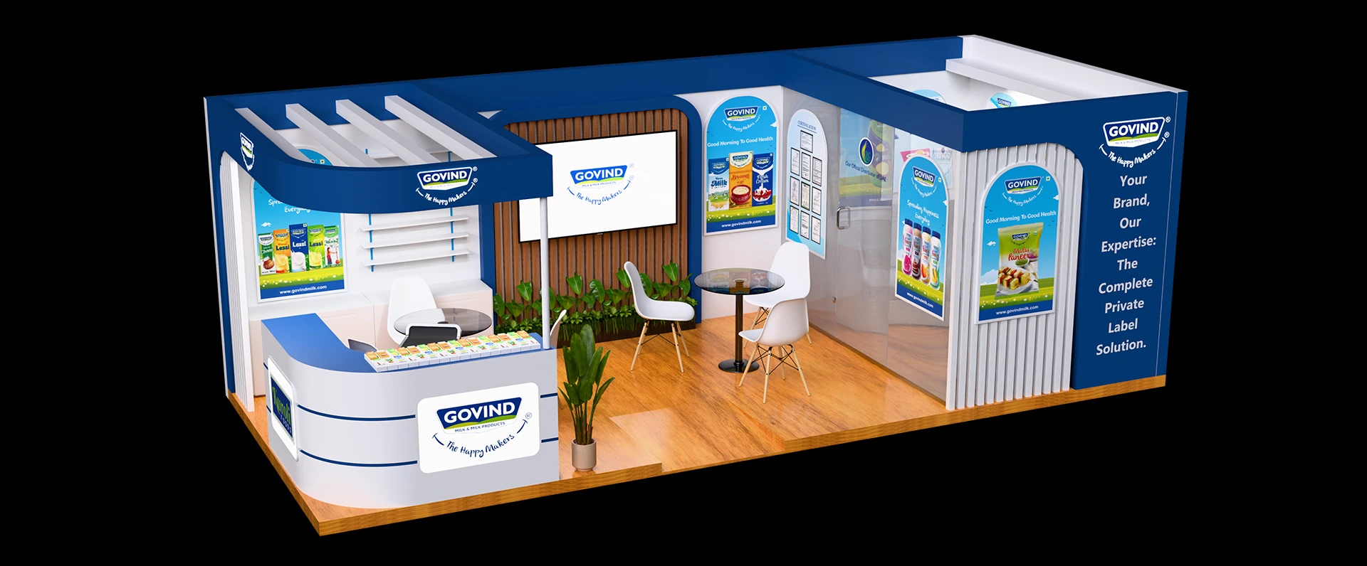 Govind Milk Exhibition Stall Design | Gulfood Dubai Stall Design